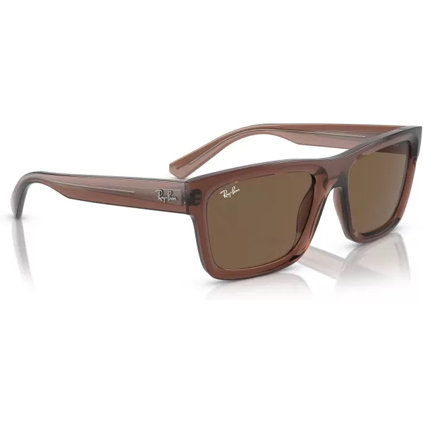 RayBan Mens Rb4396 Warren Rectangular SunglassesTransparent BrownDark Brown