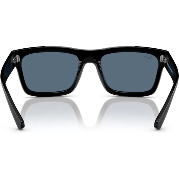 RayBan Mens Rb4396f Warren Low Bridge Fit Rectangular SunglassesBlackDark Blue