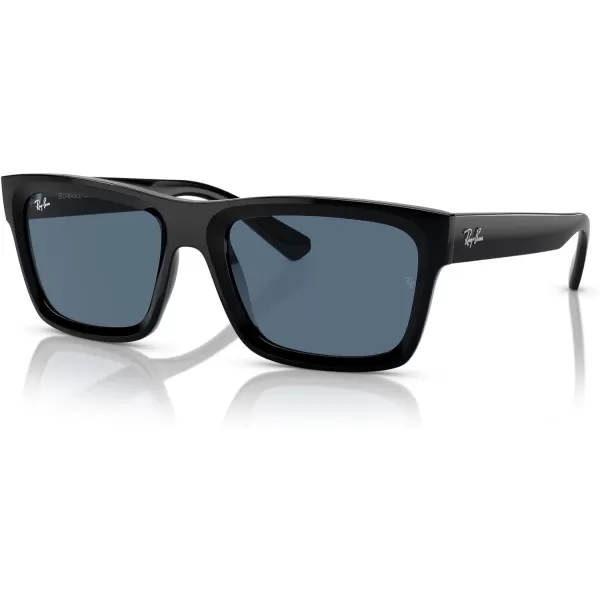 RayBan Mens Rb4396f Warren Low Bridge Fit Rectangular SunglassesBlackDark Blue