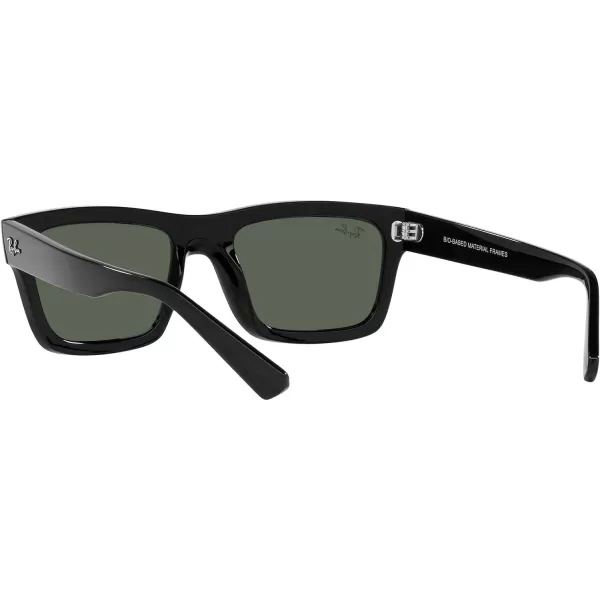 RayBan Mens Rb4396f Warren Low Bridge Fit Rectangular SunglassesBlackDark Green