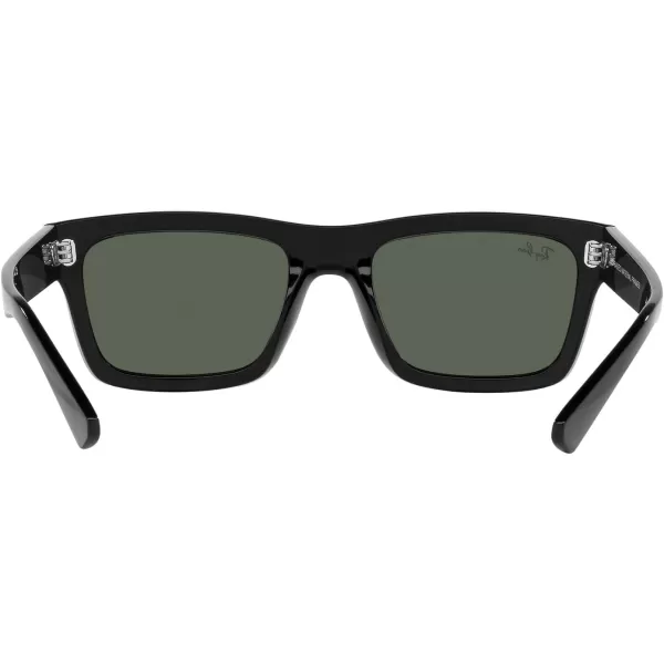 RayBan Mens Rb4396f Warren Low Bridge Fit Rectangular SunglassesBlackDark Green