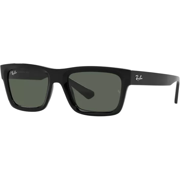 RayBan Mens Rb4396f Warren Low Bridge Fit Rectangular SunglassesBlackDark Green