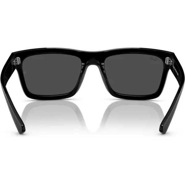 RayBan Mens Rb4396f Warren Low Bridge Fit Rectangular SunglassesBlackDark Grey