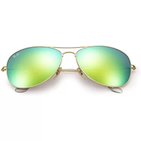 RayBan RB3362 Cockpit Aviator SunglassesMatte GoldGrey Mirror Green