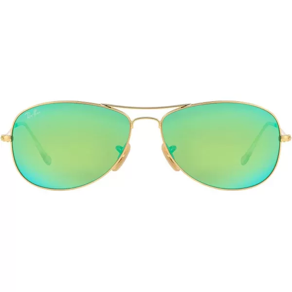 RayBan RB3362 Cockpit Aviator SunglassesMatte GoldGrey Mirror Green