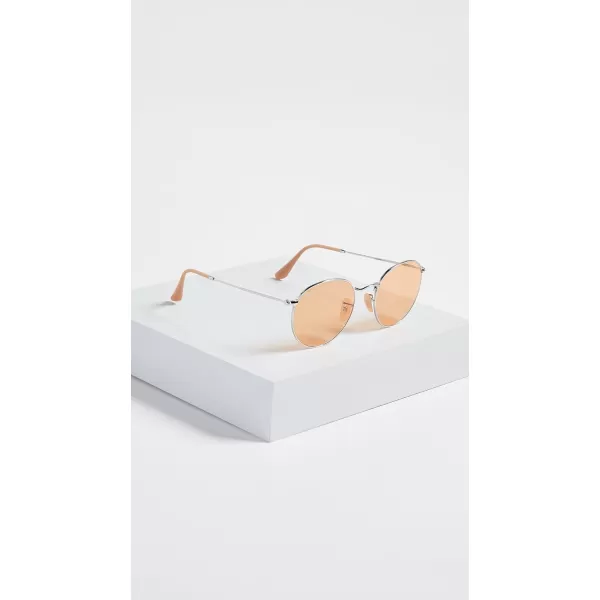 RayBan RB3447 Round Metal Evolve Photochromic SunglassesSilverOrange