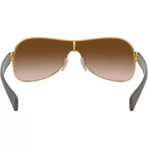 RayBan RB3471 Shield SunglassesGoldBrown Gradient Dark Brown