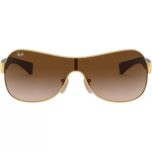 RayBan RB3471 Shield SunglassesGoldBrown Gradient Dark Brown