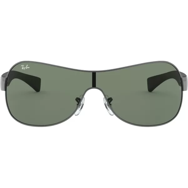 RayBan RB3471 Shield SunglassesGunmetalDark Green