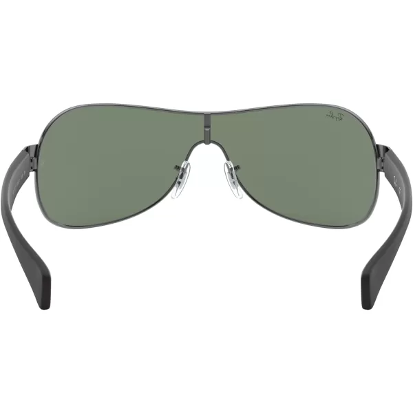 RayBan RB3471 Shield SunglassesGunmetalDark Green