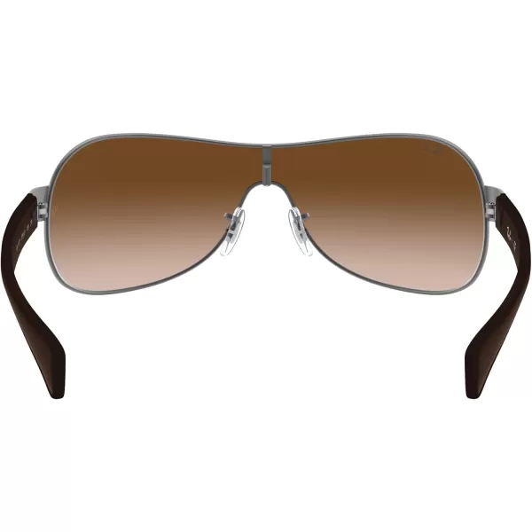 RayBan RB3471 Shield SunglassesMatte GunmetalBrown Gradient Dark Brown