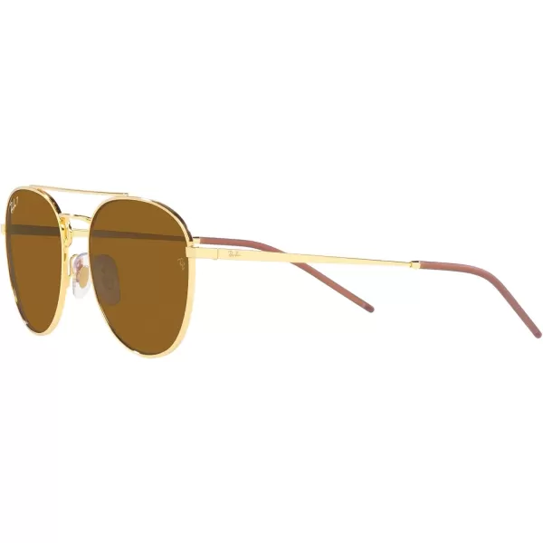 RayBan RB3589 Square SunglassesGoldDark Brown Polarized