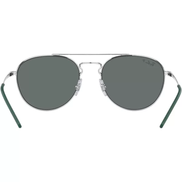 RayBan RB3589 Square SunglassesSilverDark Grey Polarized