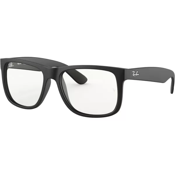 RayBan RB4165 Justin Rectangular SunglassesRubber BlackClear