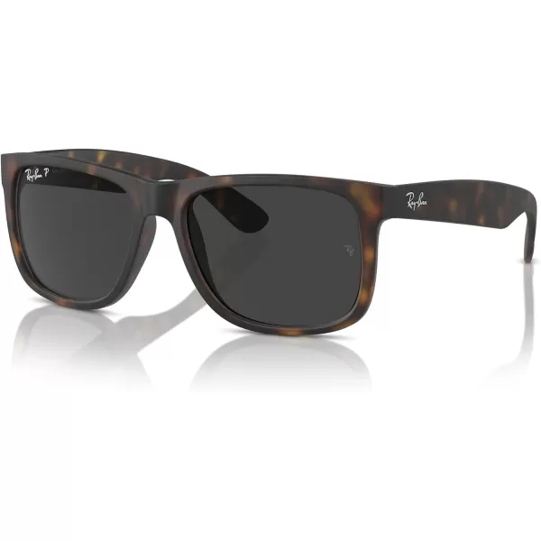 RayBan RB4165 Justin Rectangular SunglassesRubber HavanaDark Grey Polarized