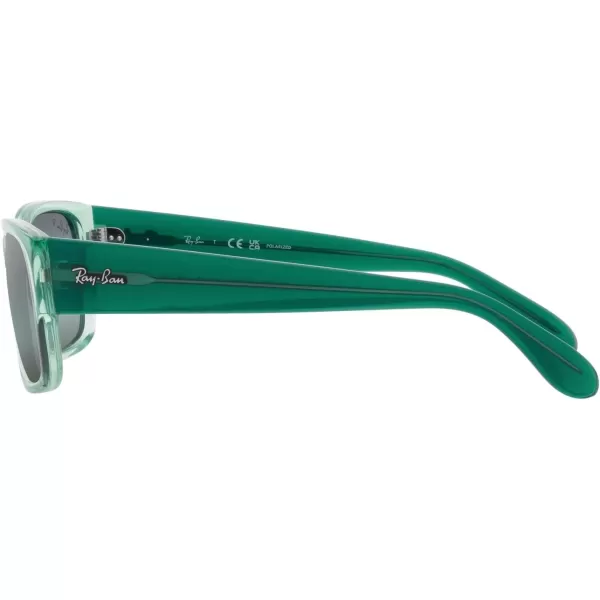 RayBan RB4388 Square SunglassesTransparent GreenBlue Polarized