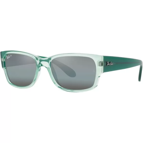 RayBan RB4388 Square SunglassesTransparent GreenBlue Polarized