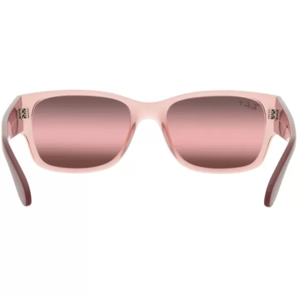 RayBan RB4388 Square SunglassesTransparent PinkWine Polarized