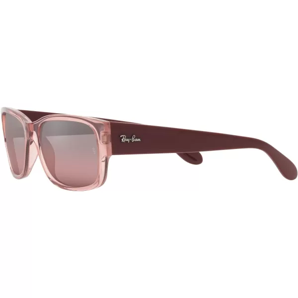 RayBan RB4388 Square SunglassesTransparent PinkWine Polarized