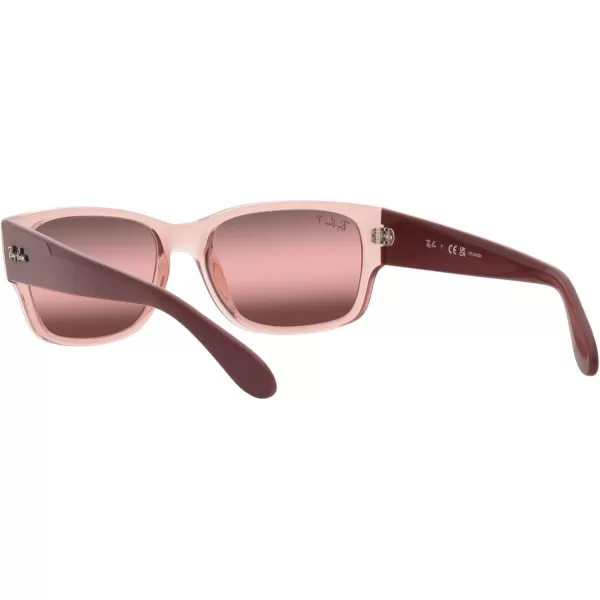 RayBan RB4388 Square SunglassesTransparent PinkWine Polarized