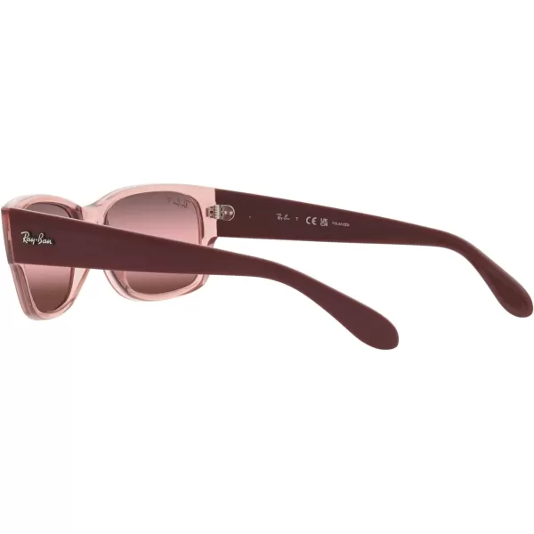 RayBan RB4388 Square SunglassesTransparent PinkWine Polarized