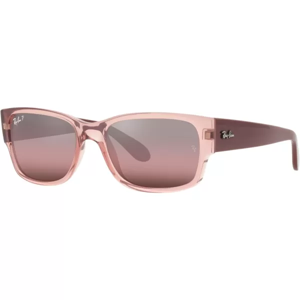 RayBan RB4388 Square SunglassesTransparent PinkWine Polarized