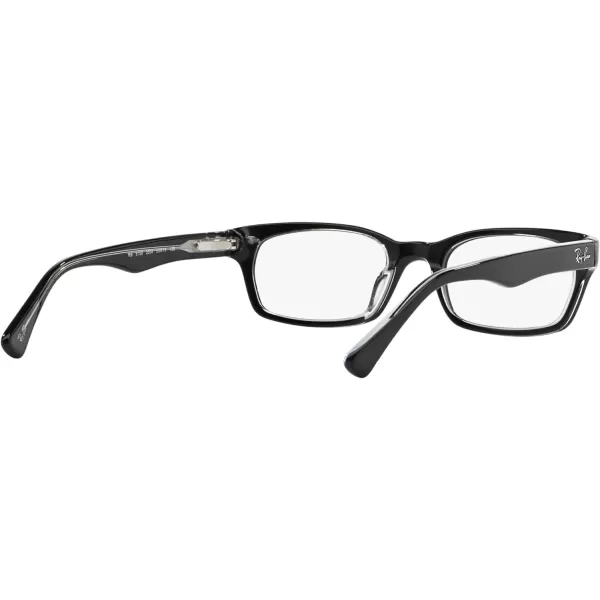 RayBan RX5150 Rectangular Prescription Eyeglass Frames Black On TransparentDemo Lens 52 mmRayBan RX5150 Rectangular Prescription Eyeglass Frames Black On TransparentDemo Lens 52 mm