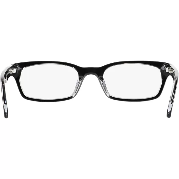 RayBan RX5150 Rectangular Prescription Eyeglass Frames Black On TransparentDemo Lens 52 mmRayBan RX5150 Rectangular Prescription Eyeglass Frames Black On TransparentDemo Lens 52 mm