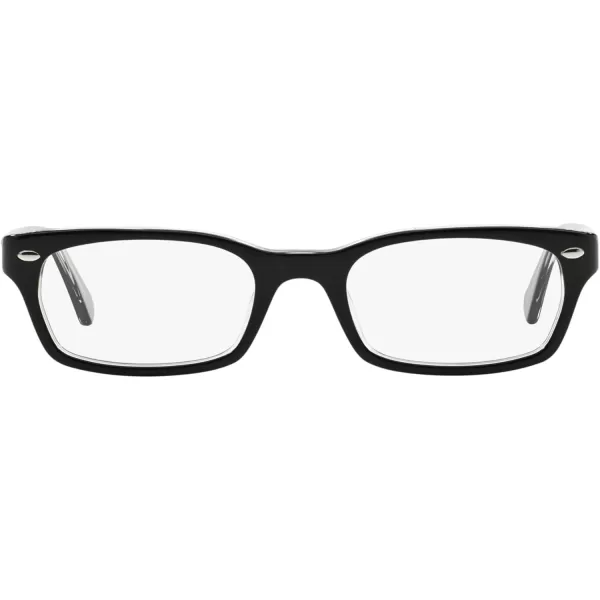 RayBan RX5150 Rectangular Prescription Eyeglass Frames Black On TransparentDemo Lens 52 mmRayBan RX5150 Rectangular Prescription Eyeglass Frames Black On TransparentDemo Lens 52 mm