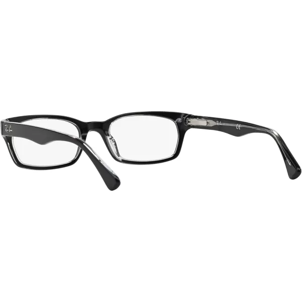 RayBan RX5150 Rectangular Prescription Eyeglass Frames Black On TransparentDemo Lens 52 mmRayBan RX5150 Rectangular Prescription Eyeglass Frames Black On TransparentDemo Lens 52 mm