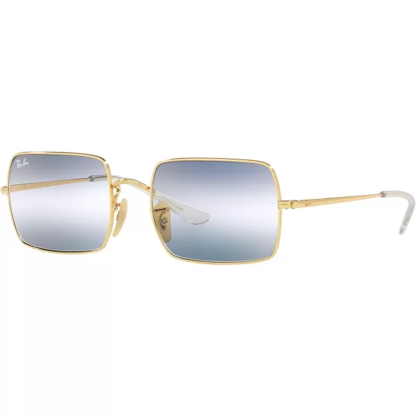 RayBan Rb1969 Rectangle Rectangular SunglassesGoldClear Gradient Blue