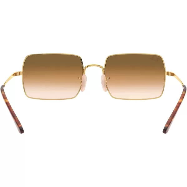 RayBan Rb1969 Rectangle Rectangular SunglassesGoldClear Gradient Brown