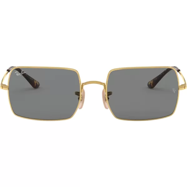 RayBan Rb1969 Rectangle Rectangular SunglassesGoldDark Grey