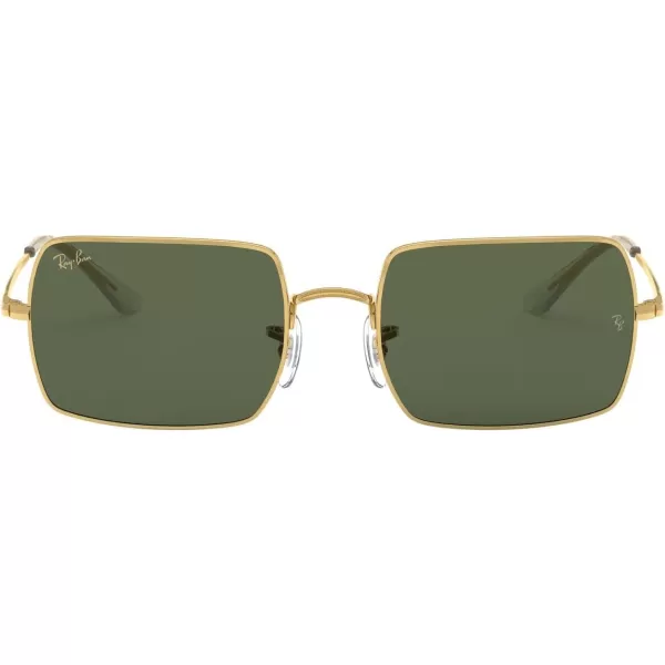 RayBan Rb1969 Rectangle Rectangular SunglassesLegend GoldG15 Green