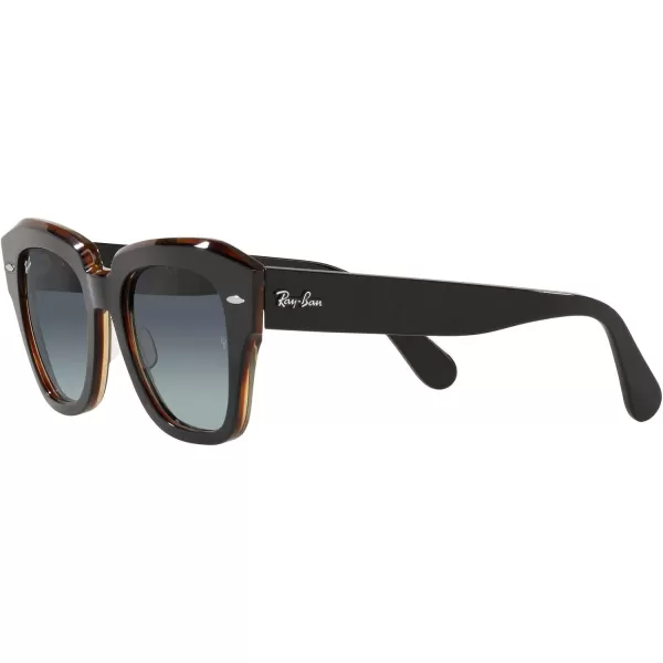 RayBan Rb2186 State Street Square SunglassesBlack on Transparent BrownGrey Vintage