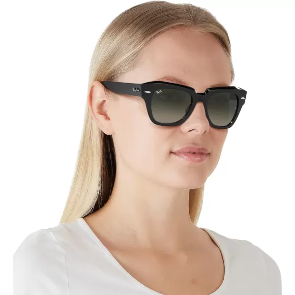 RayBan Rb2186 State Street Square SunglassesBlackGrey Gradient