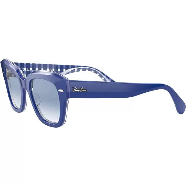 RayBan Rb2186 State Street Square SunglassesBlue on Vichy BlueWhiteClear Gradient Blue