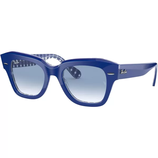 RayBan Rb2186 State Street Square SunglassesBlue on Vichy BlueWhiteClear Gradient Blue