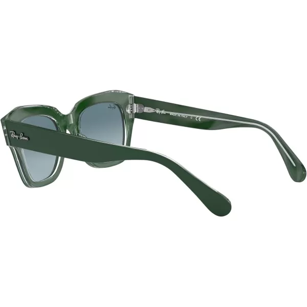 RayBan Rb2186 State Street Square SunglassesGreen on TransparentBlue Gradient Grey