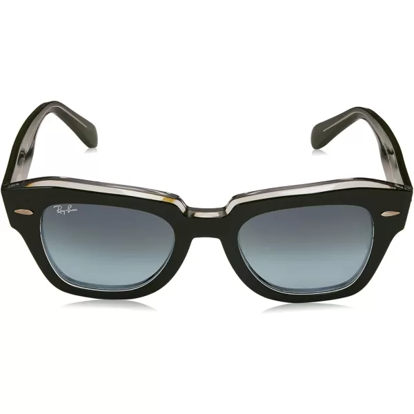 RayBan Rb2186 State Street Square SunglassesGreen on TransparentBlue Gradient Grey