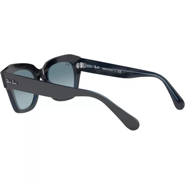 RayBan Rb2186 State Street Square SunglassesGrey on Transparent BlueBlue Gradient Grey