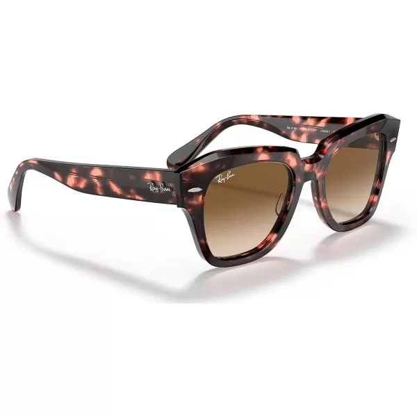 RayBan Rb2186 State Street Square SunglassesPink HavanaBrown Gradient