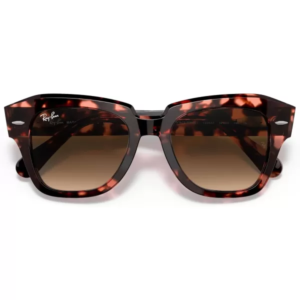 RayBan Rb2186 State Street Square SunglassesPink HavanaBrown Gradient