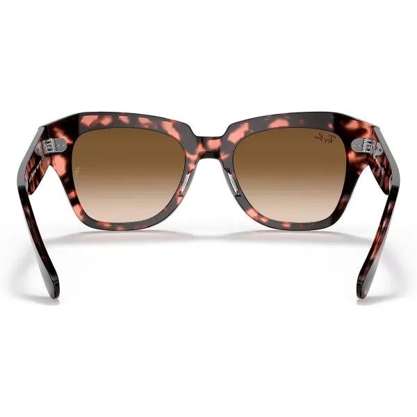 RayBan Rb2186 State Street Square SunglassesPink HavanaBrown Gradient