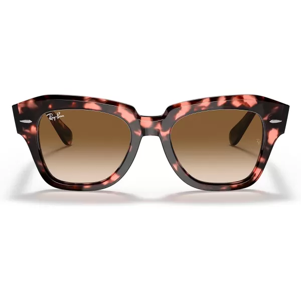 RayBan Rb2186 State Street Square SunglassesPink HavanaBrown Gradient