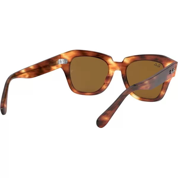 RayBan Rb2186 State Street Square SunglassesStriped HavanaB15 Brown