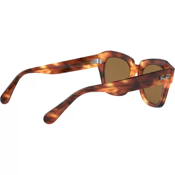 RayBan Rb2186 State Street Square SunglassesStriped HavanaB15 Brown