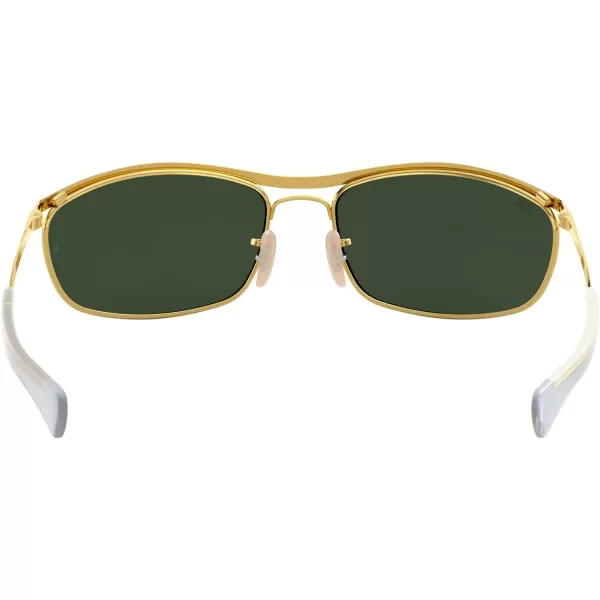 RayBan Rb3119m Olympian I Deluxe Rectangular SunglassesGoldG15 Green