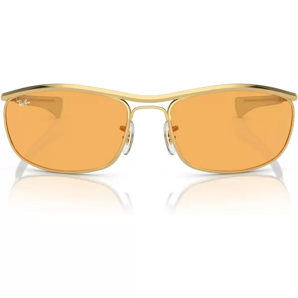 RayBan Rb3119m Olympian I Deluxe Rectangular SunglassesGoldOrange