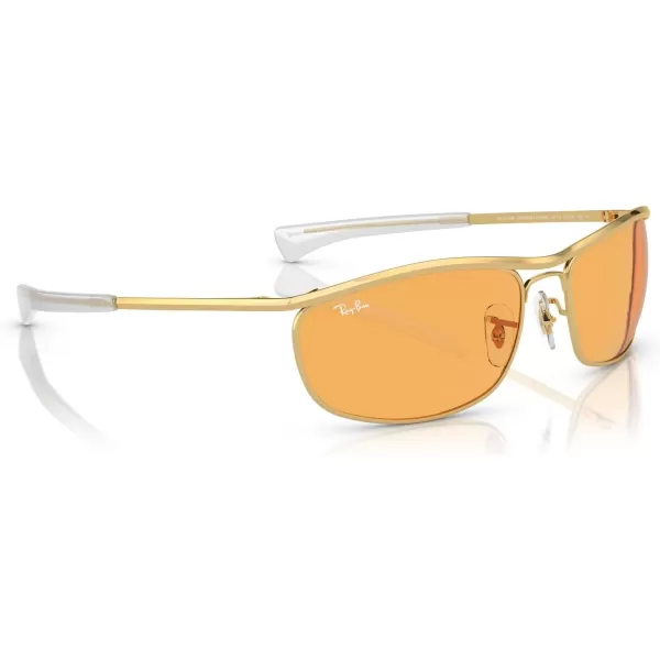 RayBan Rb3119m Olympian I Deluxe Rectangular SunglassesGoldOrange